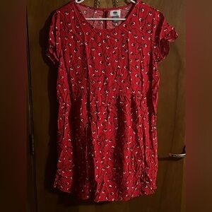 Old Navy Women’s Size Large Red Floral Mini Dress